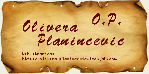 Olivera Planinčević vizit kartica